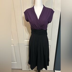 Le Chateau Purple and Black Maxi Dress